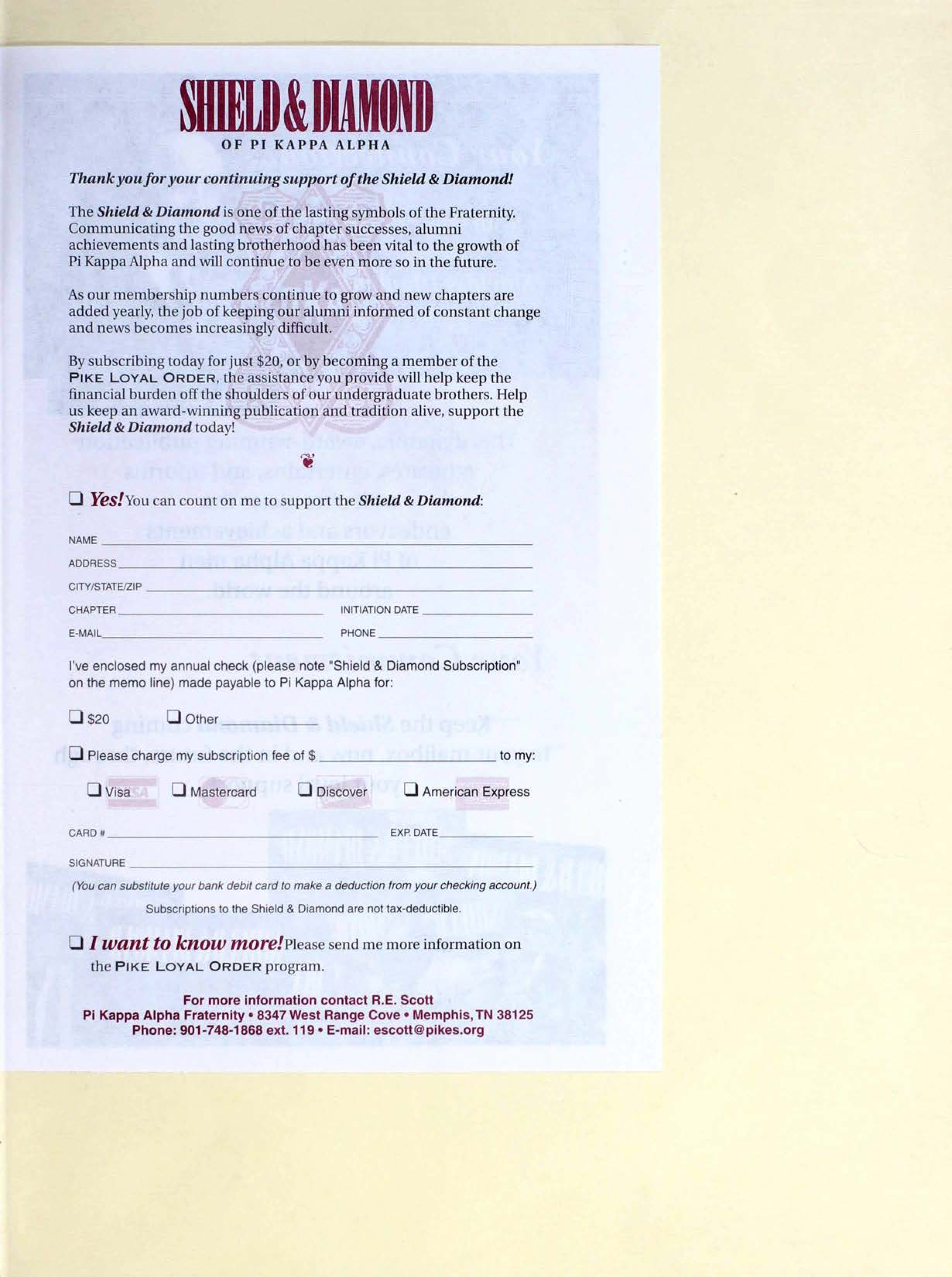 Shield & Diamond Of Pi Kappa Alpha